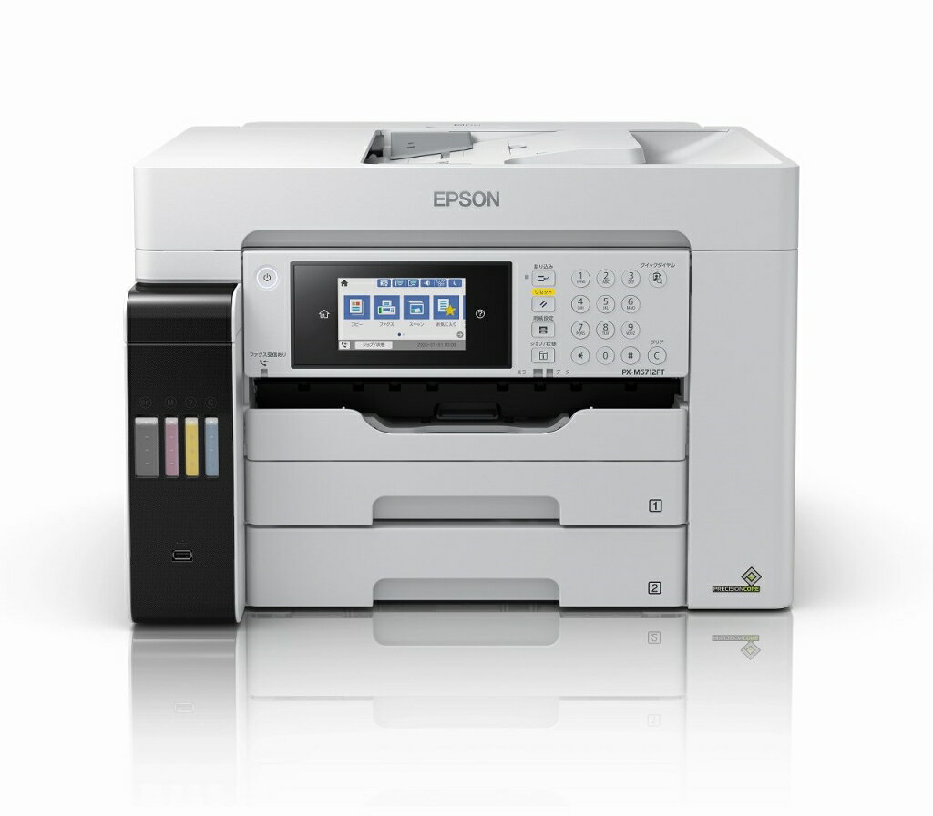 【新品/取寄品/代引不可】EPSON ビジネスインクジェット PX-M6712FT エコタンク搭載モデル インクジェット複合機 A3ノビ 4色/有線・無線LAN Wi-Fi Direct 両面 4.3型タッチパネル エプソン