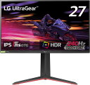 [27型 UltraGear IPS フルHD @240Hzゲーミングモニター/IPS（ノングレア）/1ms（GTG）/HDR/FreeSync Premium/G-SYNC Compatible/ピボット/輝度400cd/高さ調整/フリッカーセーフ/ブルーライト低減] 27GP750-B LG