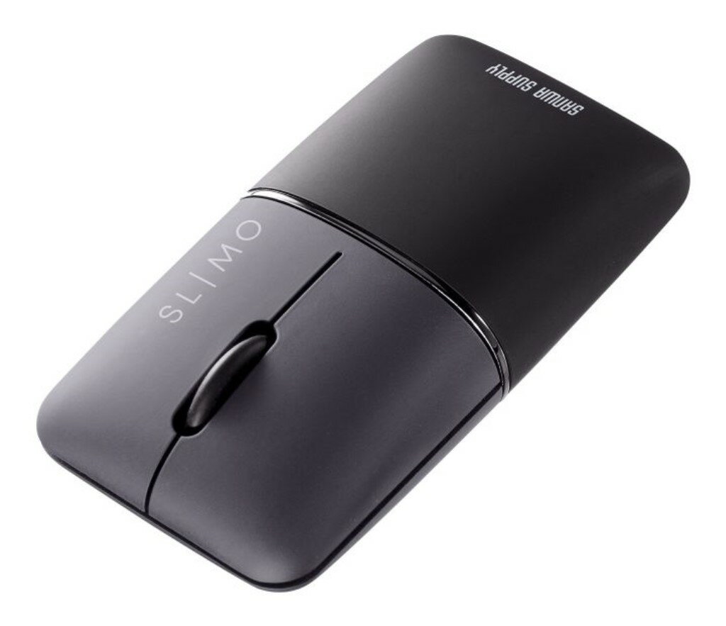 【新品/取寄品/代引不可】静音BluetoothブルーLEDマウス SLIMO(充電式) MA-BBS310BK