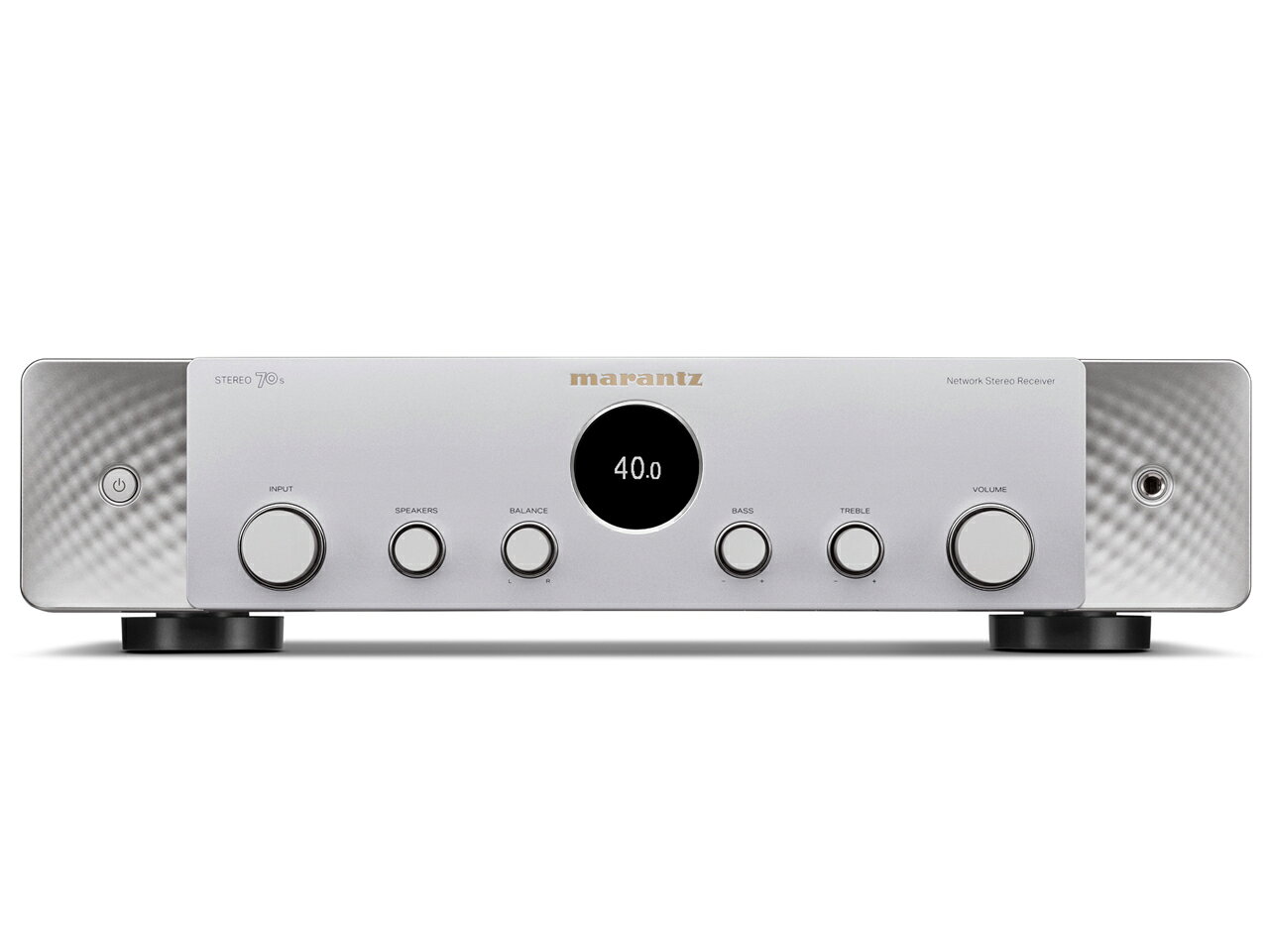 配送区分：Fサイズ【新品/在庫あり】marantz HDMIセレクター搭載Hi-Fiステレオアンプ STEREO70S/FN シルバーゴールド マランツ※ご注文手続き後、当店より発送予定日または取寄商品の在庫有無・納期を記載したご注文確認メールをお送りいたしますので必ずご確認をお願い致します。 《在庫あり》 STEREO 70sと2台のスピーカーがあれば、 本格的なホームエンターテイメントを楽しむことができます。 このスリムなステレオレシーバーには、6系統のHDMI入力、HEOS Built-inによるストリーミング再生、Bluetooth、FM/AMラジオ、レコードプレーヤーを接続できるフォノ入力など、映像と音楽を楽しむための機能が満載されています。