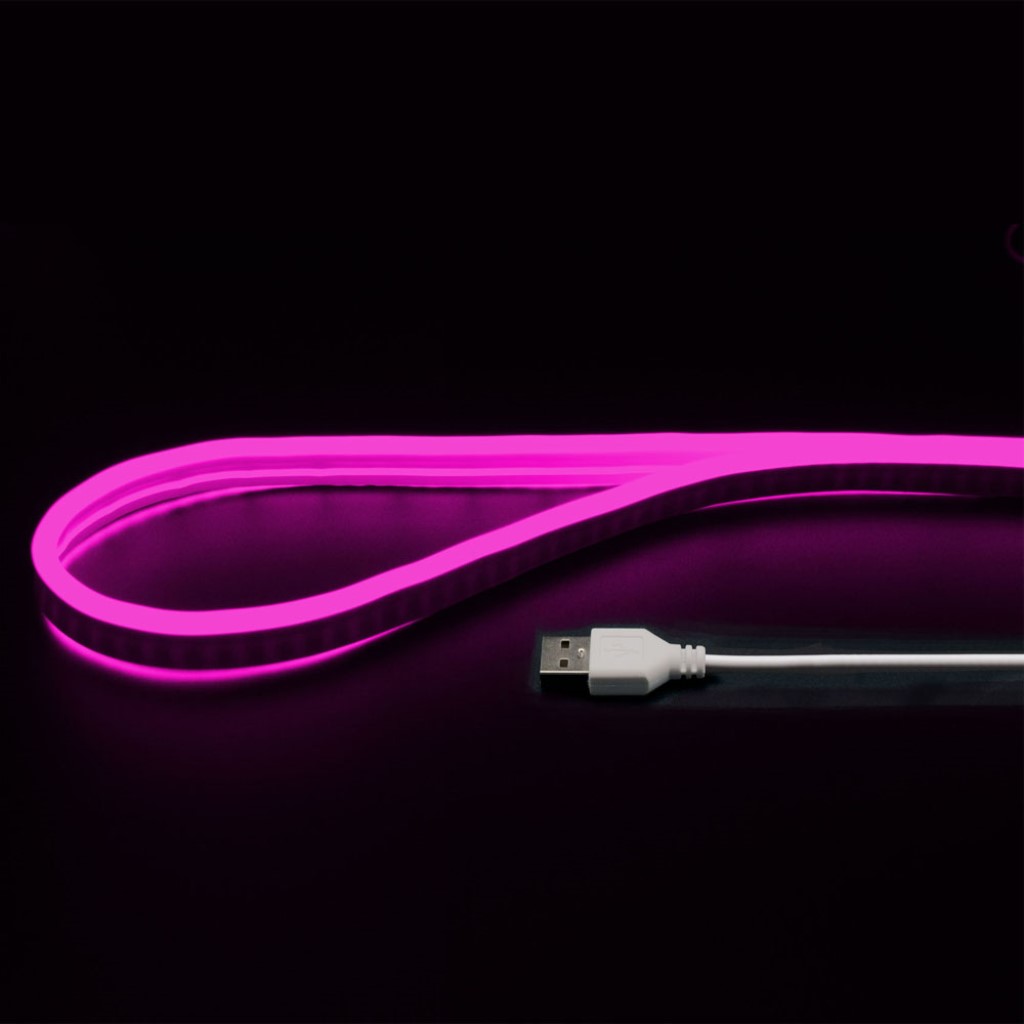 配送区分：LサイズIK100RP【新品/取寄品/代引不可】USBネオンチューブライト1m ピンク NEONLT1M-PK※ご注文手続き後、当店より発送予定日または取寄商品の在庫有無・納期を記載したご注文確認メールをお送りいたしますので必ずご確認をお願い致します。 こちらの商品はお取り寄せの商品となり、通常、土日祝を除く7営業日前後での発送となります。（詳細納期はご注文後にメールにてご案内致します。） ※発注手配の可否をメールにてご確認させて頂く場合がございます。必ず当店からご案内するメールをご確認ください。 ※商品の手配ができない場合や、発注手配可否の確認が取れない場合には誠に申し訳ございませんがキャンセルとさせていただきます。 ※直送の場合別途送料が掛かる場合がございます ※キャンペーン期間特価の場合ご注文金額が変更となる可能性がございます。 ※メーカーや弊社取引先へ申請書のご記入・提出をお願いする場合がございます。自由自在に曲がるネオン風LEDライト 1m ピンク・商品詳細 : ソフトな半透明素材の内部に等間隔に高輝度LEDが埋め込まれたテープ状のライトです。LEDの光が拡散するため、ネオン管のようにほぼ均一に光ります。ネオンライト内部には、ワイヤーが入っており、自由自在に曲げて伸ばしすることができます。ネオンチューブのカラーはピンク、1mの長さでラインアップ。ご利用の用途に合わせてお選びいただけます。付属のUSBケーブルで、スマホ用充電器やUSBバッテリーをご利用いただける他、オプションの電池ボックスやライトベースにて、乾電池(単3x3本)が利用可能。コンセントがない場所でもUSBバッテリーや乾電池でご利用いただけます。ネオン看板のような輝きで、インパクトのある存在感と華やかさを演出。DIYやインテリア、ゲーミングPCのイルミネーション、間接照明など、アイデア次第で様々な組み合わせでご利用いただけます。入力：USB 5V/2A(USB電源は別途ご用意ください)。サイズ：断面約 12〜14 x 5〜7 mm、長さ約1m、LEDx100灯。消費電力：約5V/0.5A以上。梱包内容：USBネオンチューブライト本体、USBケーブル固定用クリップ(大、小)。