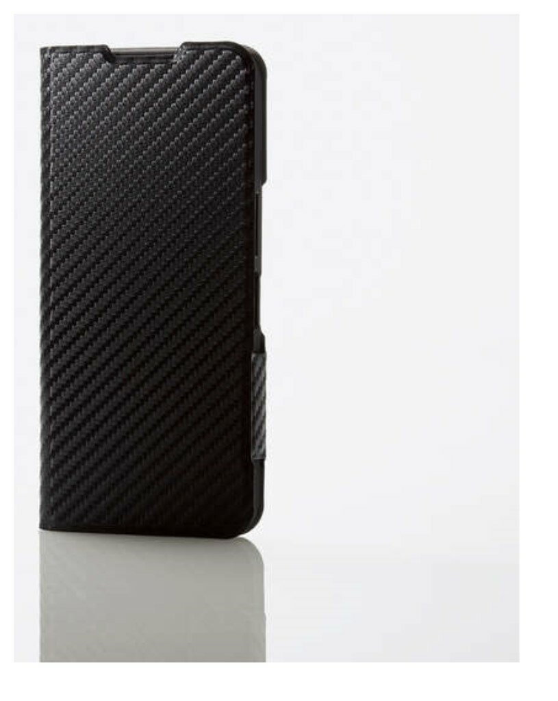 【新品/取寄品/代引不可】AQUOS wish4(SH-52E)/レザーケース/手帳型/UltraSlim/薄型/磁石付き/カーボンブラック PM-S241PLFUCB