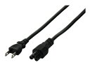【新品/取寄品/代引不可】電源ケーブル DELL/HP用 3ピンソケット(メス)⇔2ピンプラグ(オス) 2.0m ブラック BSACC0820BKA ブラック(2)