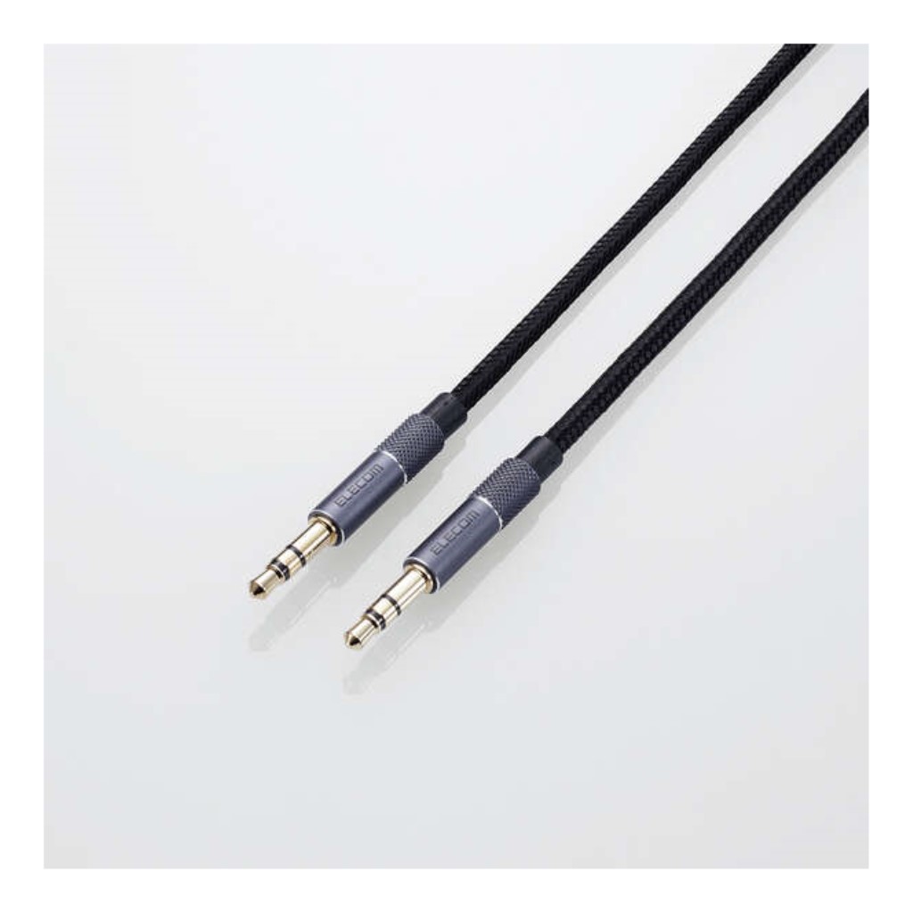 【新品/取寄品/代引不可】AUXケーブル/径3.5-径3.5/アルミコネクタ/1.0m/ブラック ...