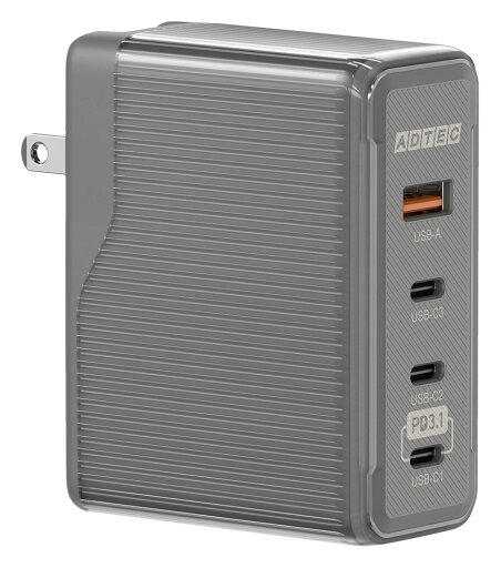 【新品/取寄品/代引不可】Power Delivery 3.1対応 GaN AC充電器/150W/USB Type-C 3ポート Type-A 1ポート/ブラック APD-V150AC3-BK 【新品/取寄品/代引不可】Power Delivery 3.1対応 GaN AC充電器/150W/USB Type-C 3ポート Type-A 1ポート/ブラック APD-V150AC3-BK