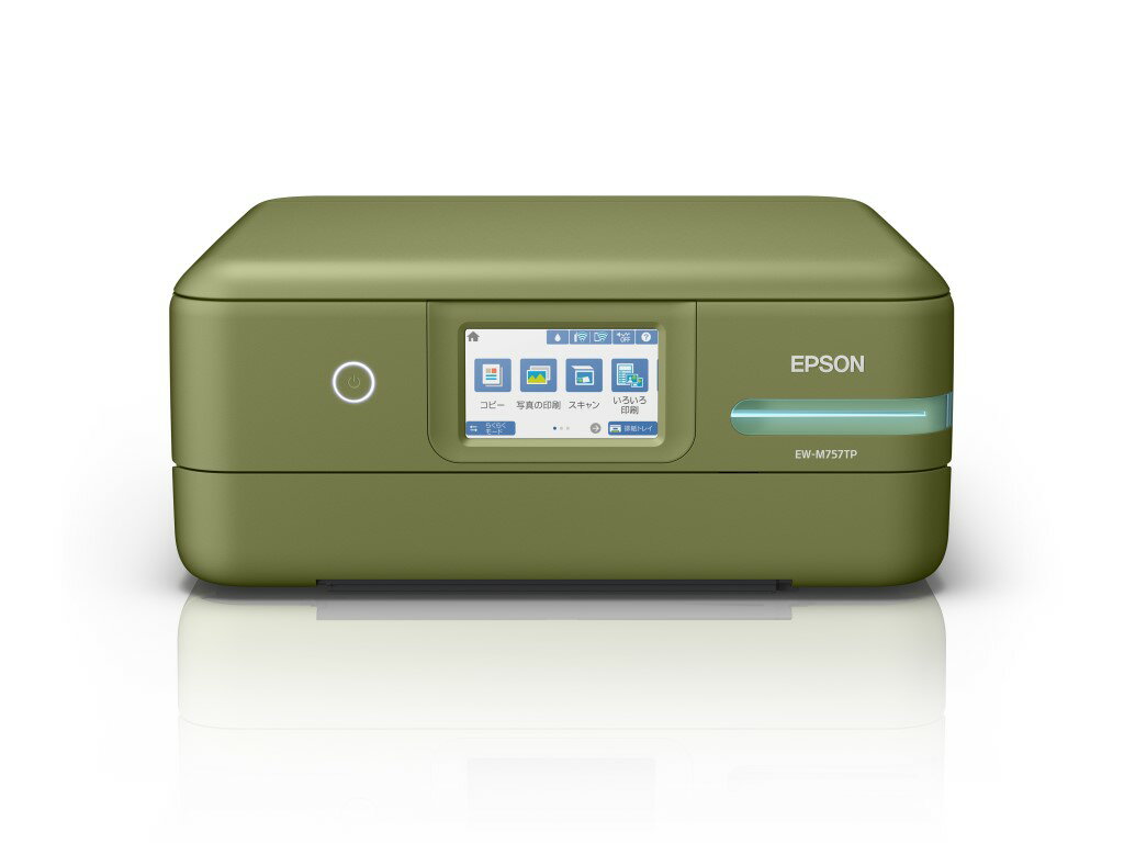 【新品/取寄品】A4カラーインクジェット複合機/エコタンク搭載モデル/5色/無線LAN・Wi-Fi/4.3型ワイドタッチパネル/ピスタチオグリーン EW-M757TP