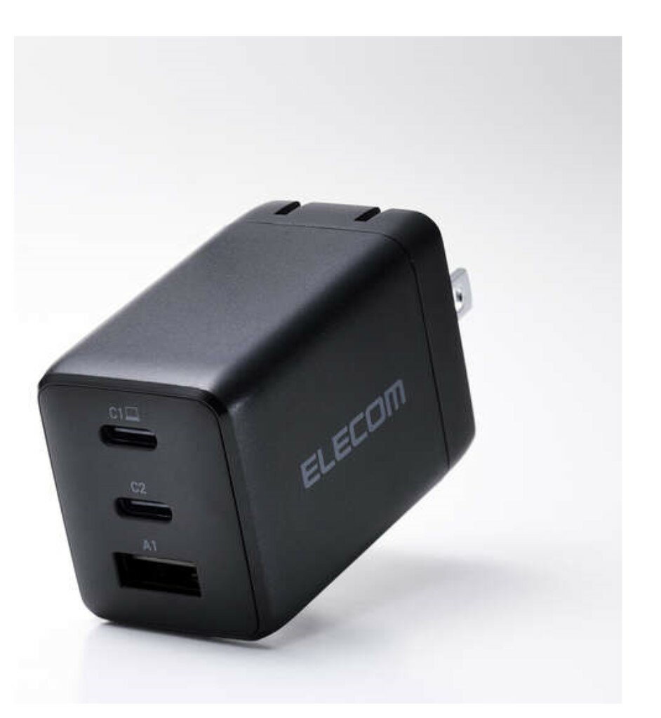 【新品/取寄品/代引不可】ノートPC用ACアダプター/USB充電器/USB PD/67W/USB-Cx2/USB-Ax1/スイングプラグ/ブラック ACDC-PD10367BK