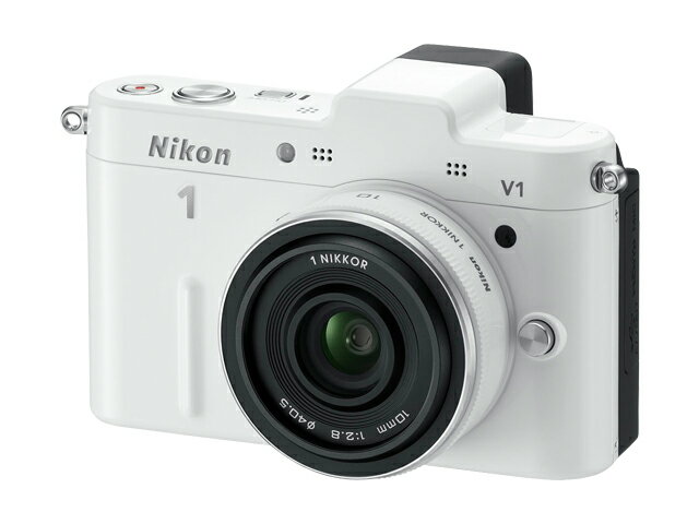 Nikon 1 V1 薄型レンズキット ホワイト【新品】【在庫品】[送料無料 (一部特殊地域を除く)]