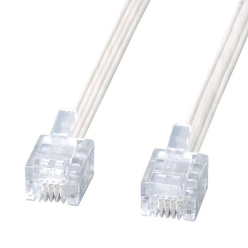 Modular （~5 m） - 【新品/取寄品/代引不可】エコロジー電話ケーブル 白 5m TEL-E4-5N2