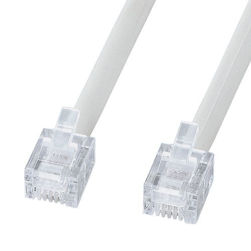 【新品/取寄品/代引不可】エコロジー電話ケーブル(ノーマル) 白 1m TEL-EN-1N2