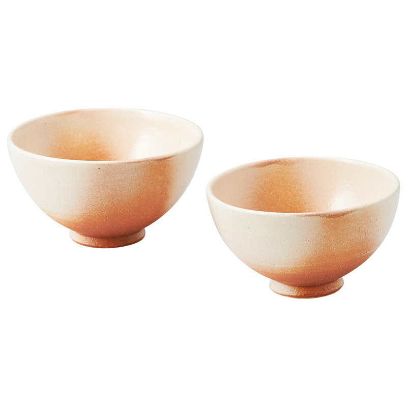 【新品/取寄品】【特選商品2】信楽焼 Scarlet 火色 夫婦飯碗 Sk-6.7p