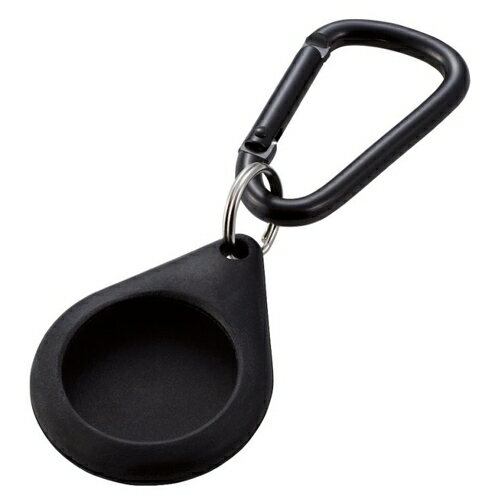 【新品/取寄品/代引不可】AirTag用アクセサリ/カラビナ付シリコンケース/ブラック AT-SCKBK