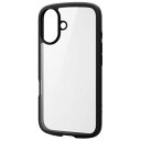 【新品/取寄品/代引不可】iPhone 16/ハイブリッドケース/TOUGH SLIM LITE/フレームカラー/背面クリア/ストラップシート付属/ブラック PM-A24ATSLFCBK