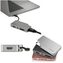 【新品/取寄品/代引不可】4 in 1 USB Type-Cマルチアダプタ アルミ筐体 USB-C - VGA/ DVI/ 4K HDMI/ mDP スペースグレー CDPVDHDMDPSG