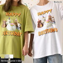 バースデープリントビッグTシャツ レディース トップス カットソー Tシャツ プルオーバー 夏 半袖 5分袖 五分袖 クル…