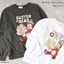 バースデーイラストプリントビッグトレーナー レディース トップス 大きいサイズ ゆったり おしゃれ キャラクター 長袖 秋 冬 綿 スウェット 裏毛 防寒 厚手 暖かい あったか カジュアル スエット 寒さ対策 メール便