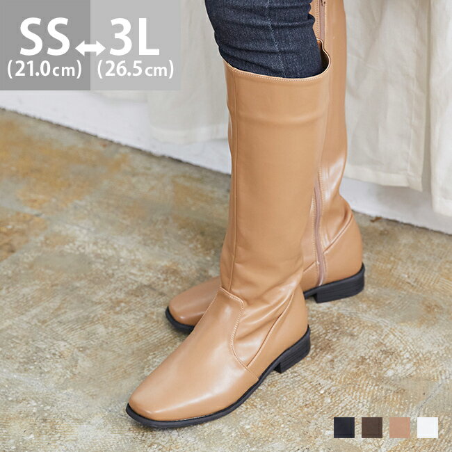 Until 6/11 9:59 ¥3699 Free Shipping Long Boots for Women, Autumn/Winter, Chunky Heel, Stacked Heel, Low Heel, Flat, Comfortable, Square Toe, Side Zipper, Simple, Suitable for Outings and Everyday Wear, Stylish, Sizes 21.0cm 26.5cm, Best Delivery for Shoes ssa
