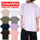 半袖Tシャツ メンズ レディース ユナイテッドアスレ 無地 United Athle ユニセックス Tシャツ ヘヴィーウェイト Tシャツ 6.0オンス 男女兼用 大きいサイズ ブラック ホワイト 黒 白 くすみカラー ピンク カーキ 4208