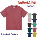 半袖Tシャツ メンズ レディース ユナイテッドアスレ 無地 United Athle ユニセックス Tシャツ 大きいサイズ くすみ トレンド カラー ピンク グリーン ブラウン ブルー 5001-01