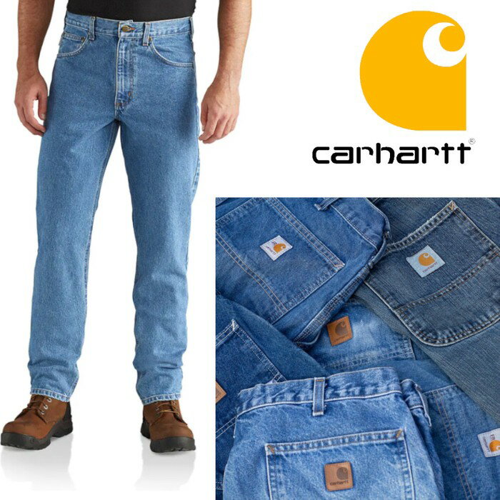 カーハート デニムパンツ CARHARTT 作業 メンズ パンツ 大きいサイズ テーパードデニム シルエット 太め リラックスフィット ペインターパンツ メンズ 無地