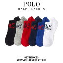 靴下 6足組 ラルフローレン ローカットタブソックス POLO RALPH LAUREN メンズ 6P コットン ナイロン スパンデックス アソート ブラック ホワイト グレー ブルー レッド 黒 白 青 赤 827487PKZ3