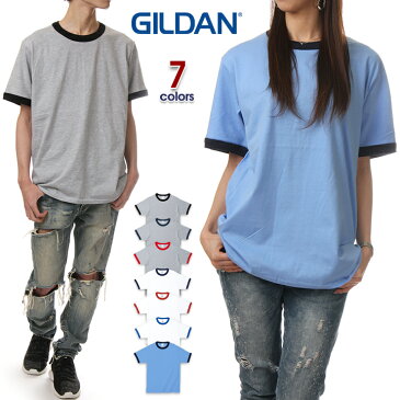 半袖Tシャツ メンズ レディース 無地 ギルダン GILDAN 無地T半袖T リンガーTシャツ 大きいサイズ ヒップホップ ダンス ストリート 黒 ブラック 赤 グレー ネイビー ホワイト 白 hiphop【ネコポス対応】 イベント 友達 お揃い 『65%オフ』 父の日 ギフト