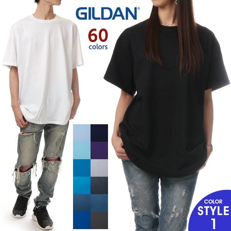 半袖Tシャツ メンズ 無地 ギルダン GILDAN 無地T半袖T 綿100% Ultra Cotton 6.0oz 2000 ヘビーウェイト 大きいサイズ 黒 ...