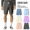 ハーフパンツ スウェット ズボン 無地 6.4oz ガーメントダイ COMFORT COLORS コンフォートカラーズ 製品染め クルーネック コットン USAモデル 大きいサイズ ブルー 青 ピンク ベージュ アイボリー グレー ビッグサイズ S M L XL 1468