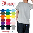 半袖Tシャツ メンズ レディース 無地 コットン プリントスター Printstar 厚手 ヘビーウェイト 7.4オンス 綿 しっかり おそろい ルームウェア ...