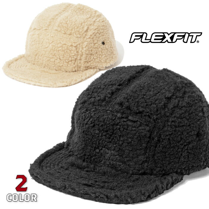 フレックスフィット キャップボア FLEXFIT キャンプキャップ ジョッキー ボア素材 キャンプ アウトドア 秋冬 シェルパー スケート カジュアル 衣装 (USAモデル) ブラック 黒 ベージュ メンズ