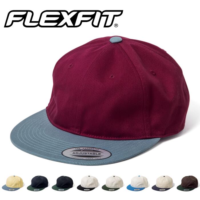 Rakuten - FLEXFIT キャップ メンズ レディース ユニセックス オールシーズン 綿 レトロスタイルキャップ ツートーン 全9色 クリーム ブラック グリーン ブルー ブラウン ネイビー イエロー ワインレッド ストライプ