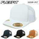 キャップ メッシュ メンズ レディース 無地 フレックスフィット FLEXFIT 6パネル クラシック レトロ 帽子 ブラック 黒 ネイビー 紺 ホワイト 白 ブラウン 茶 サステナブル エコ リサイクルポリエステル 6606R-JPLT(4)