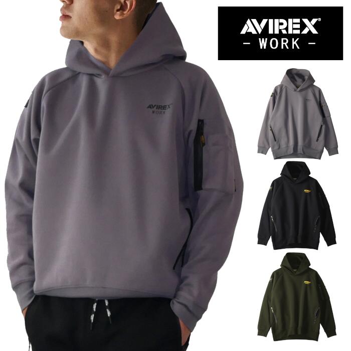 スウェット プルオーバーパーカー AVIREX WORK アヴィレックス ワーク クロダルマ KURODARUMA メンズ ..