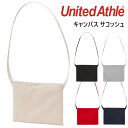 サコッシュ バッグ 無地 メンズ レディース ユニセックス ユナイテッドアスレ United Athle 綿 キャンバス かばん おでかけ 黒 赤 紺 ブラック レッド ネイビー グレー ベージュ 1461-01