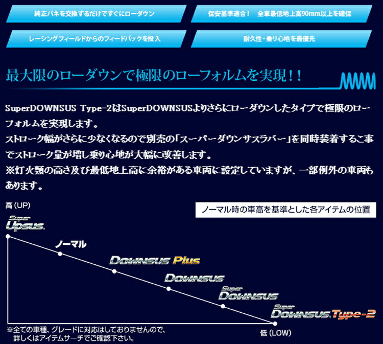 ESPELIR Super DOWNSUS Type2 スバル ディアスワゴン H29/11～ S321N用 1台分(ESF-4170) 【ダウンサス】【自動車パーツ】エスペリア スーパーダウンサス タイプ2 3