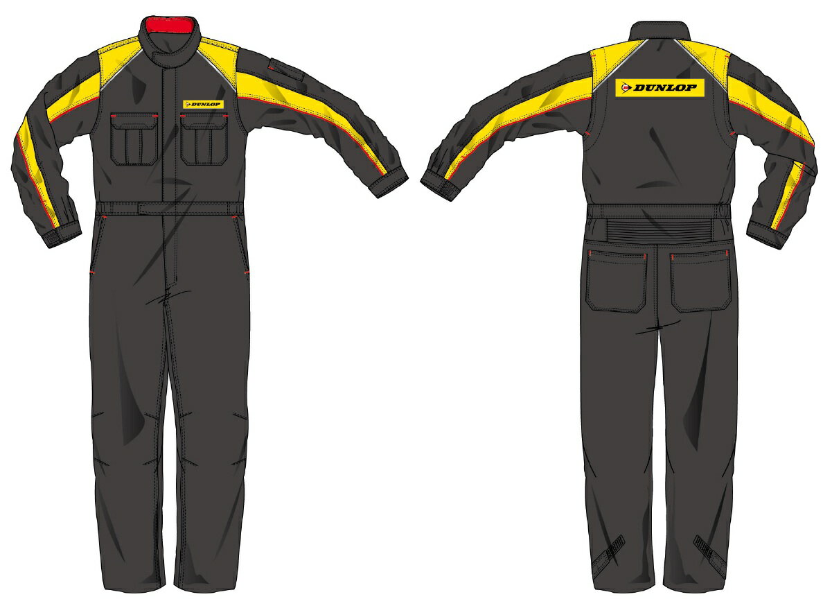 ダンロップ モータースポーツ 長袖ツナギ (T-3)【ワークウェア】DUNLOP MOTORSPORT 作業服【通常ポイン..