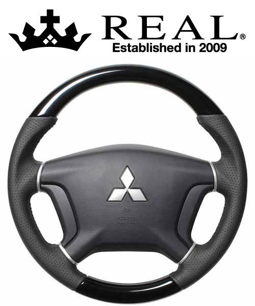【エントリーでポイント10倍】REAL STEERING オリジナルシリーズ ミツビシ デリカ D:5 前期 CV#W用 カラー：ピアノブラック (D5-PBW-BK)【ハンドル】【自動車パーツ】レアル ステアリング