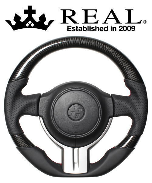 REAL STEERING プレミアムシリーズ Dシェイプ スバル BRZ 前期 ZC6用 カラー：ブラックカーボン 3C (F4-D-BKC-3)【ハンドル】【自動車パーツ】レアル ステアリング