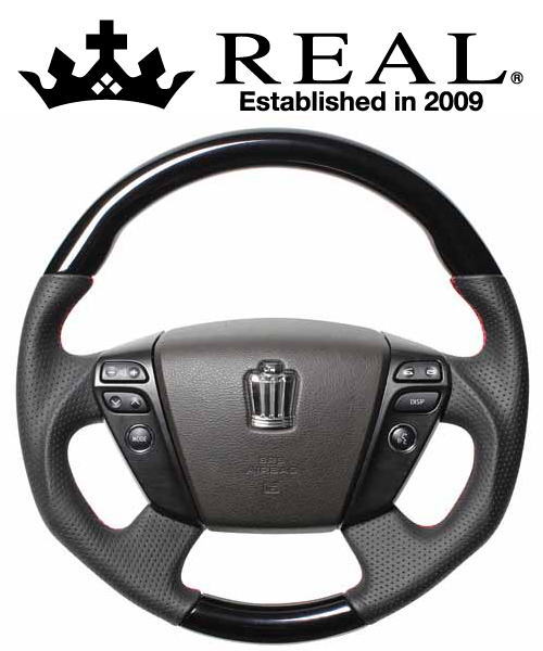 【エントリーでポイント10倍】REAL STEERING オリジナルシリーズ トヨタ クラウンハイブリッド 200系用 カラー：ピアノブラック (H20-PBW-RD)【ハンドル】【自動車パーツ】レアル ステアリング