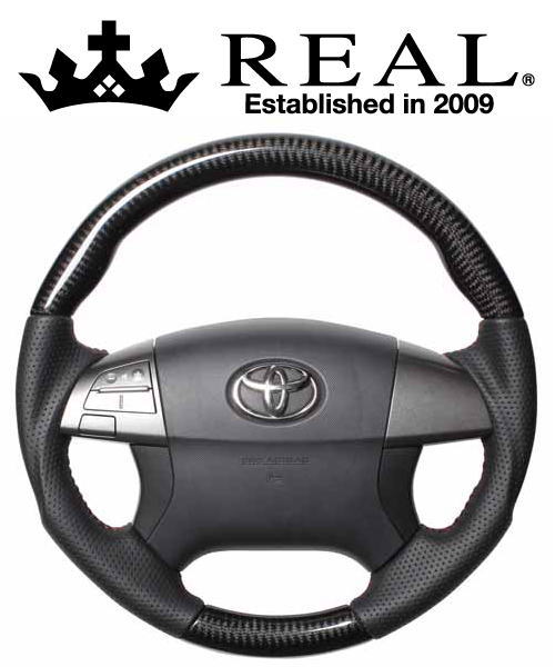 REAL STEERING オリジナルシリーズ トヨタ プレミオ 1～2型 260系用 カラー：ブラックカーボン (R50-BKC-RD)【ハンドル】【自動車パーツ】レアル ステアリング