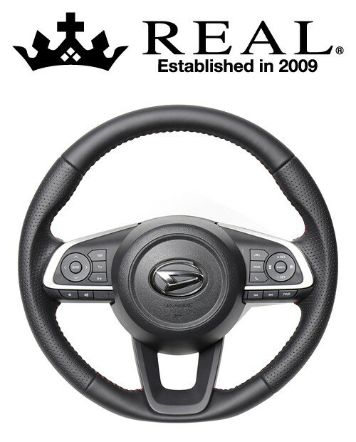 REAL STEERING オリジナルシリーズ ダイハツ ロッキー 200系用 カラー：オールレザー (TYD-LPB-RD)【ハンドル】【自動車パーツ】レアル ステアリング