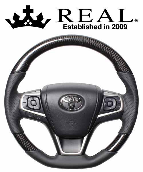 REAL STEERING プレミアムシリーズ トヨタ アリオン 3型 260系用 カラー：ブラックカーボン (U60-BKC-BK)【ハンドル】レアル ステアリング【通常ポイント10倍】