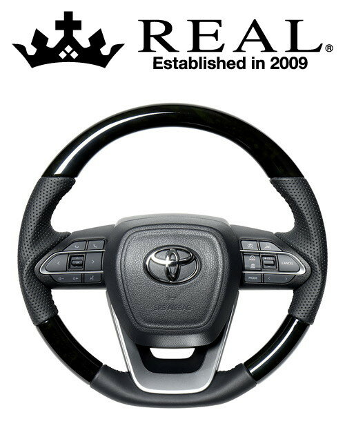 REAL STEERING オリジナルシリーズ トヨタ ヴォクシー ZWR90W/ZWR95W/MZRA90W/MZRA95W用 カラー：ブラックウッド(TYK-BKW)【ハンドル】【自動車パーツ】レアル ステアリング