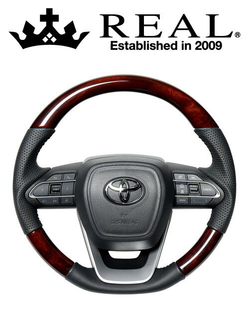 REAL STEERING オリジナルシリーズ トヨタ ヴォクシー ZWR90W/ZWR95W/MZRA90W/MZRA95W用 カラー：ブラウンウッド(TYK-BRW)【ハンドル】【自動車パーツ】レアル ステアリング