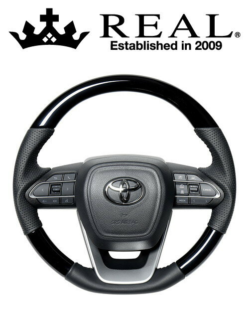 REAL STEERING オリジナルシリーズ トヨタ ヴォクシー ZWR90W/ZWR95W/MZRA90W/MZRA95W用 カラー：ピアノブラック(TYK-PBW)【ハンドル】【自動車パーツ】レアル ステアリング