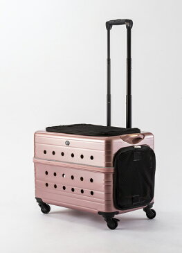 Rui&Aguri ペットキャリーケース ハードタイプ ローズゴールド 幅55×奥行37×高さ37cm (PK-02B-55) 【ペット用品】 ルイ&アグリ 金 お出かけ 旅行ハウス 車内ケージ 犬イヌ猫ネコ用 キャリーバッグ かわいい オシャレ【通常ポイント10倍!】