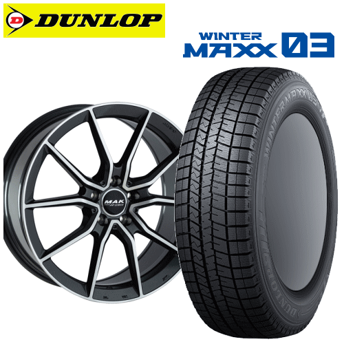 メルセデスベンツ AMG CLA35(C118)用 タイヤ銘柄： ダンロップ ウィンターマックス03 WM03 タイヤサイズ： 235/40R18 ホイール： オススメアルミホィール スタッドレスタイヤ ホイール4本セット【18インチ】【通常ポイント10倍】