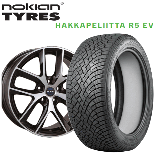 テスラ モデルY用 タイヤ銘柄： ノキアン タイヤ ハッカペリッタ R5 EV タイヤサイズ： 255/45R19 ホイール： アルミホィール スタッドレスタイヤ ホイール4本セット【19インチ】【ポイント10倍】