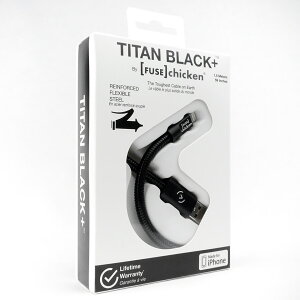 【FuseChicken/ヒューズチキン】【日本総代理店】TitanBlack+LightningtoUSB1.5m黒チタンブラックプラス【iPhoneiPad充電ライトニングケーブルタフ頑丈柔軟性アウトドアFUS-OT-000003】