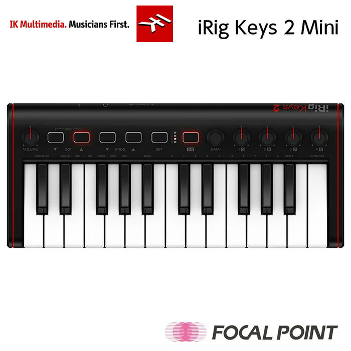 IK Multimedia / アイケーマルチメディアiRig Keys 2 Mini / アイリグ キーズ ツー ミニ持ち運びに特化した コンパクト モバイルMIDIキーボード コントローラベロシティ対応 25ミニキー鍵盤日本正規総代理店 / IKマルチメディア アイケイマルチメディア